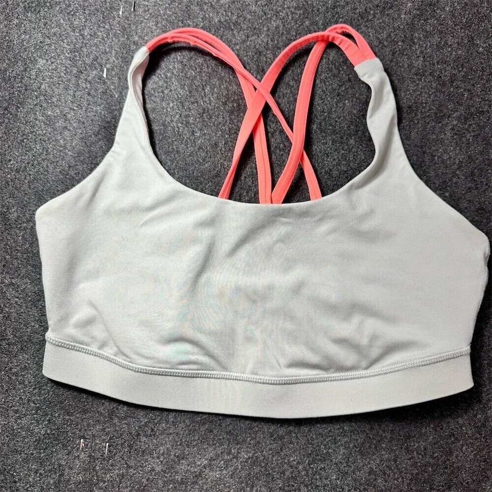 lululemon Energy Bra Womens Size 10 Chrome / Sunset  Strappy Back Medium